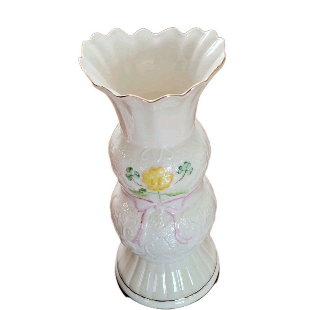 Vintage BELLEEK IRELAND Founders Collection MCBIRNEY 10" VASE LE 286/850 Rose